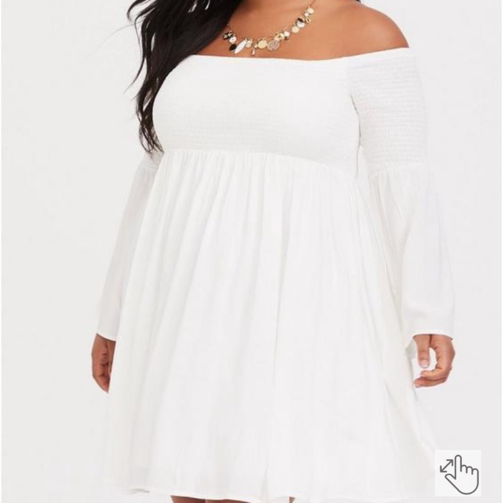 Mini Challis off shoulder Skater Dress